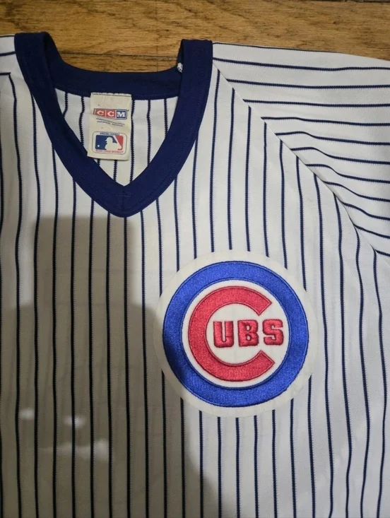 vtg 80s CCM XL Chicago Cubs Home MLB Baseball jersey #5 - Picture 2 of 7